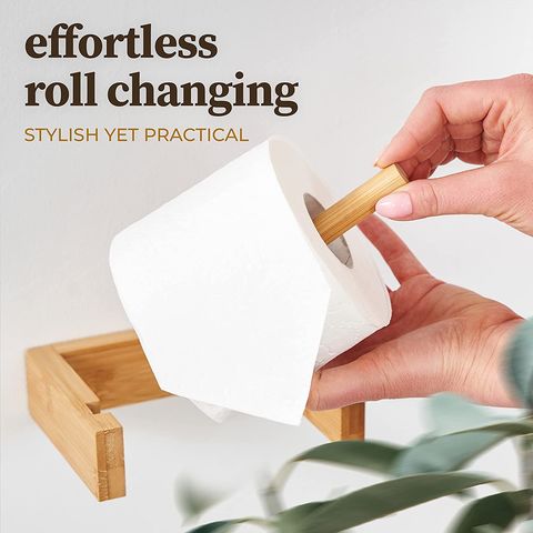 Natural Bamboo Towel Roll Paper Stand Creative Napkin Holder
