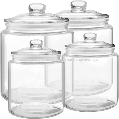 Kitchen Clear Glass Jars Large Durable Storage for Candy Cookie Snacks  Container Convenient Airtight Anti-corrosion Reliable