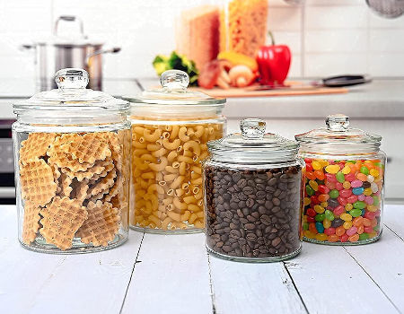 Buy Wholesale China Airtight Glass Storage Cookie Jar For  Flour,pasta,candy,snacks & More, Glass Organization Canisters & Storage Jar  at USD 1.05