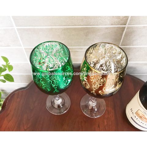 Buy Wholesale China Lingyao Wine Glass Set Electroplate,mixed Colour Red Wine  Glass Stem,goblets & Christmas There Stem Wine Glass at USD 1.5