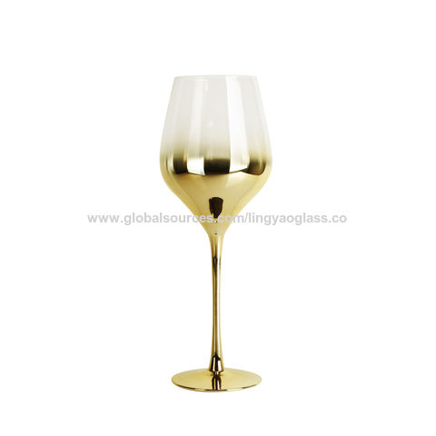 Buy Wholesale China Lingyao Wine Glass Set Electroplate,mixed Colour Red Wine  Glass Stem,goblets & Christmas There Stem Wine Glass at USD 1.5