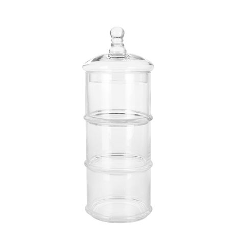 MyGift Set of 3 Clear Glass Apothecary Jar Sets / Kitchen Storage