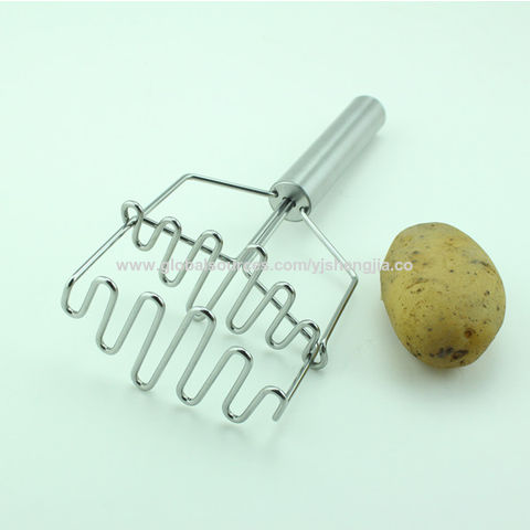Stainless Steel Hand Potato Masher - Metal Mini Food Smasher for Cooking -  Manual Heavy Duty Mashing Utensil