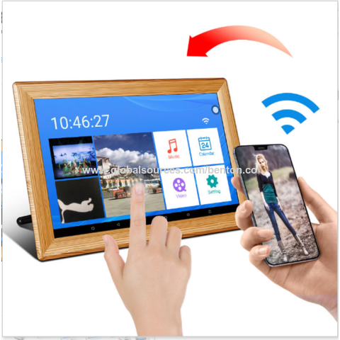 إطار صور رقمي مقاس 10.1 بوصة من المصنع يدعم الفيديو والصورة وشاشة IPS WIFI
