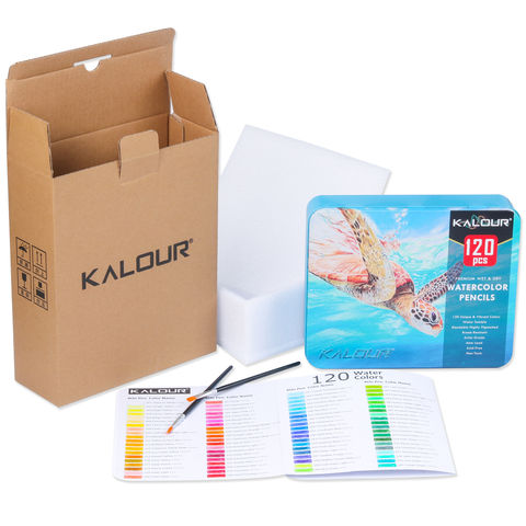 Set de 120 Lápices de Colores para Niños, Juegos de Arte, Papelería Infantil, Lápices de Colores Oleosos en Caja de Lata para Artistas y Principiantes