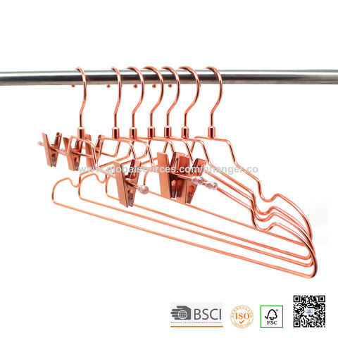 10 Quality Metal Hangers, Swivel Hook, Stainless Steel Heavy Duty Wire Clothes Hangers (10, Petite/Teens - 14 inch)