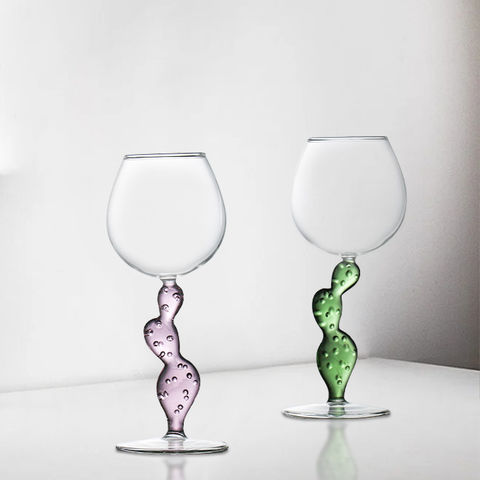 Nordic Colored Glass Wine Glasses Creative Hand-Painted Flowers Wine Glass  Household Painted Goblet Crystal Champagne Drinkware