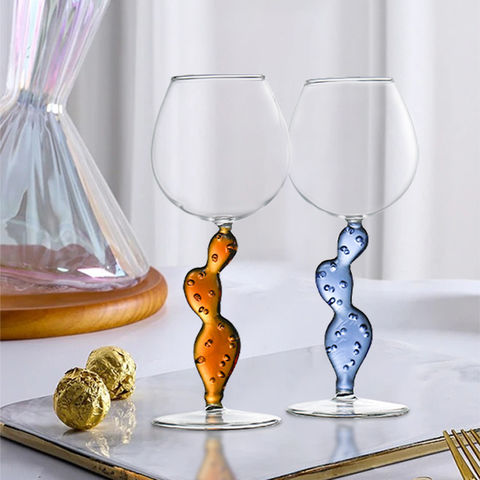 Wholesale Crystal Spraying Color Colored Stem Wine Glasses - China Colored  Stem Wine Glasses and Custom Wine Glass price