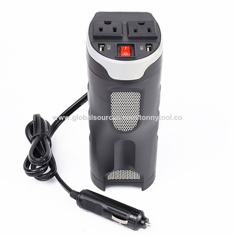 Convertisseur de Puissance 200W DC 12V vers 120V AC avec Support de Gobelet et Double Ports USB - Onduleur Voiture