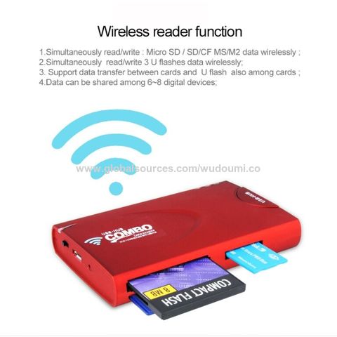 Achetez en gros Lecteur De Carte Wi-fi Portable Batterie Sans Fil Lecture Cf /sd/tf/ms/m2/u Et Disque Dur Chine et Lecteur De Carte Portable Wi-fi à  16.5 USD