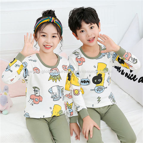 Girls Nighty-clothes Boy Satin Solid Color Pajamas Kids Sleepwear