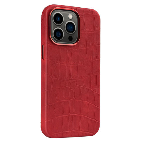 iPhone 11Pro Max Leather Designer Phone Case-Red