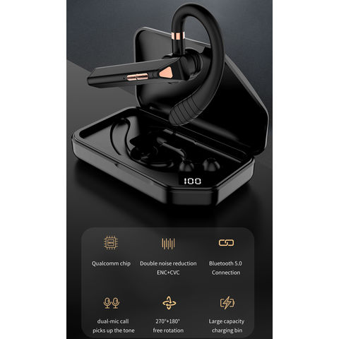 TWS Auriculares Bluetooth, auriculares inalámbricos estéreo HD con  cancelación de ruido, auriculares Bluetooth 5.1, 180 horas de reproducción,  funda