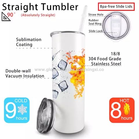 Us Warehouse White Sublimation Blanks 20oz 30oz Stainless Steel Double Wall  Skinny Straight Sublimation Tumbler with Lid - China Gift and Cup price