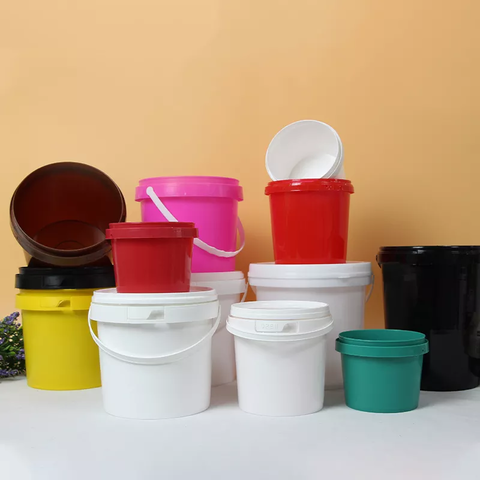 Plastic White Buckets Handle + Lids - 2L 5L 10L - Small and Large