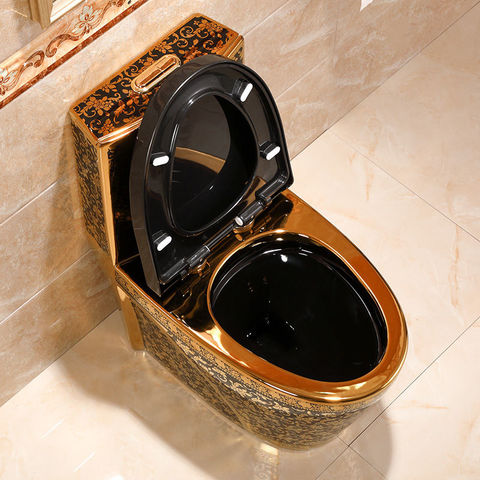 China Chaozhou Factory Direct Price Siphonic Wc Ceramic One Piece Color Gold  Toilet For Sale