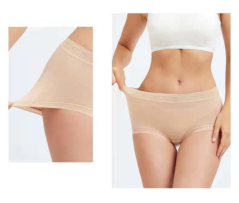 Buy Wholesale China Wholesale Modal Solid Color Lace Edge Breathable Thin Plus Size Seamless