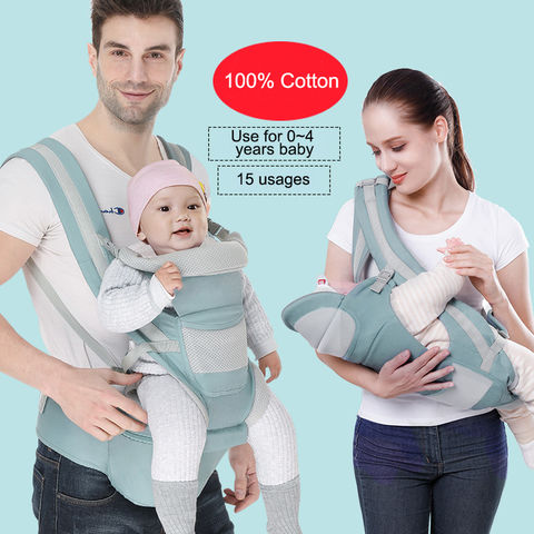 Nouveau-né Porte bébé réglable Sling Wrap Baby Carrier sac à dos Bleu