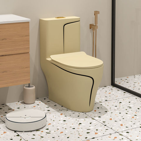 China Chaozhou Factory Direct Price Siphonic Wc Ceramic One Piece Color Gold  Toilet For Sale