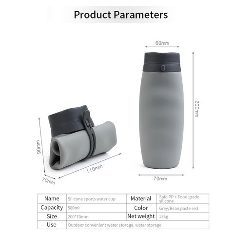 Bouteille d'eau de sport portable créative pliable tasse à café camping pique-nique voyage en plein air tasse d'eau en silicone de qualité alimentaire