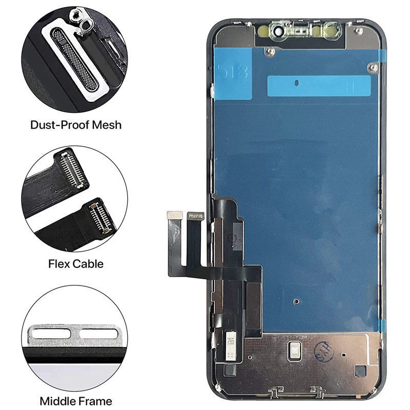IPhone XR 6.1 Inch LCD Screen Digitizer Assembly, Compatible Models A1984 A2105 A2106 A2108 Mobile Phone Screen Replacement R