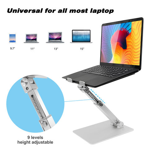 Réglable pliant plateau table support pour ordinateur portable de bureau  tablette de levage en Alliage d'aluminium(noir) - Support pour ordinateur