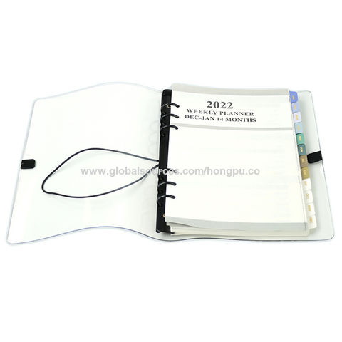 A5 Slim Transparent PVC Loose Leaf Notebook Cover Planner Agenda