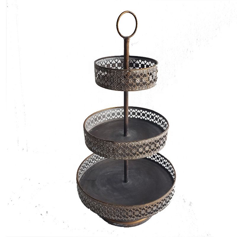 Soporte de metal para tartas, 5 piezas, para decoración de mesa de postres  para Navidad, boda, cumpleaños, fiestas, aniversario (3 soportes redondos