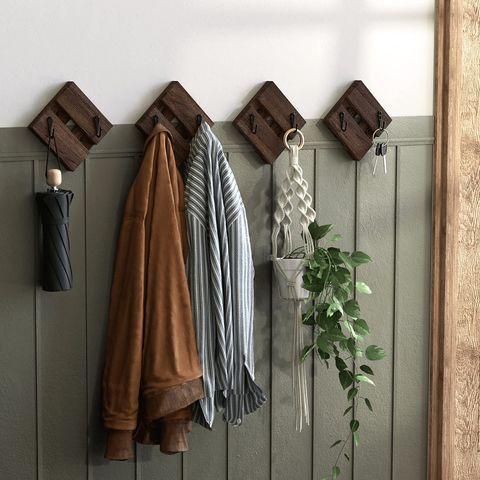 Buy China Wholesale High Quality Wall Mounted Farmhouse Vintage Decorative  Wooden Hangers For Coat Hat Bag Purse Key Towels Wall Hooks For Hanging &  Wooden Hangers For Coat Hat Bag $3.75