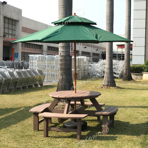 Park chair with online umbrella