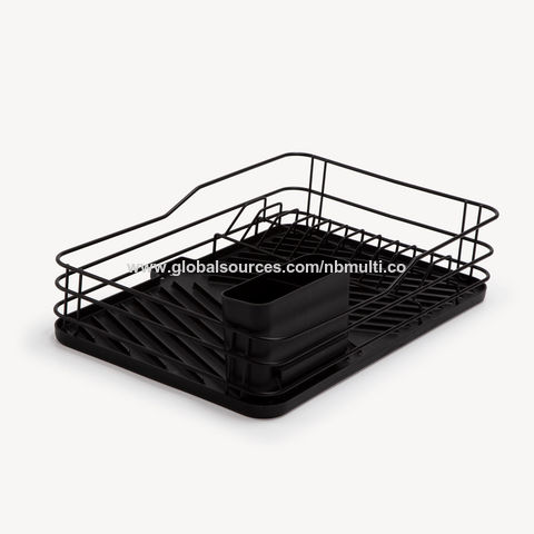 Black Single Layer Dish Rack Organizer 