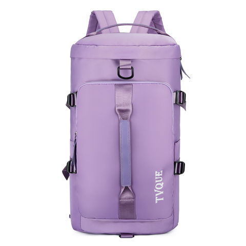 Mochila púrpura multifuncional para mujer, de gran capacidad bolso de viaje,  bolsos de hombro con zapatos