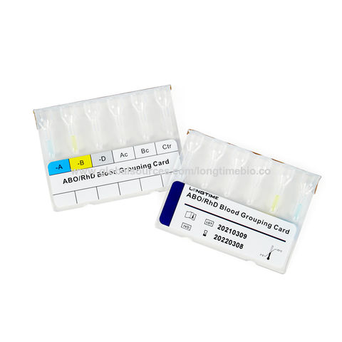One Time Use Medical Grade Accurate Result Single Use Abo & Rhd Blood  Grouping Test Kit at Low Price - China Blood Grouping Test Kit, Whole Blood