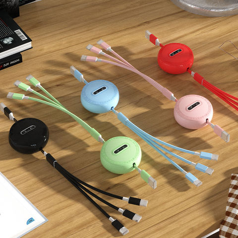 Günstiges 3A Datenkabel, einziehbares USB-Kabel für Mobiltelefone