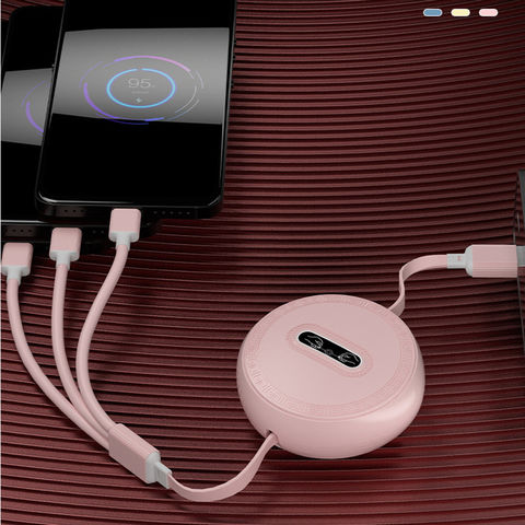 Günstiges 3A Datenkabel, einziehbares USB-Kabel für Mobiltelefone