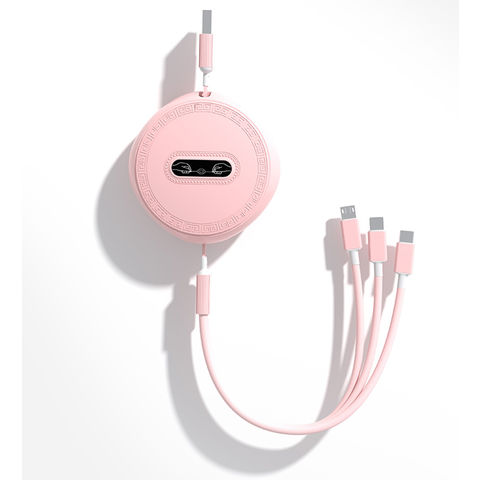 Günstiges 3A Datenkabel, einziehbares USB-Kabel für Mobiltelefone