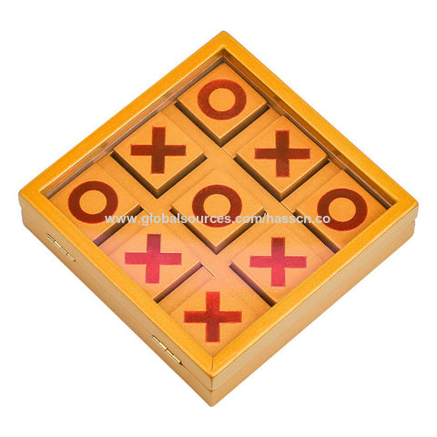 Wooden Tic Tac Toe Board Game XO Chess Parent Child Interaction