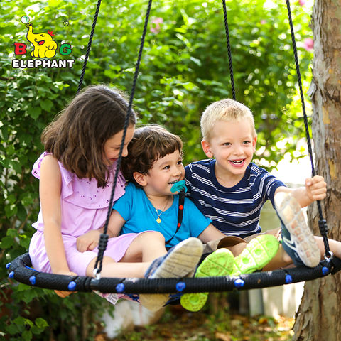 Tree Swing with Climbing Rope and Platforms disc one Set 120cm Hanging  Strap, and a Sturdy snap Hook Backyard for Kids Playground Outdoor Activity  : : Toys & Games