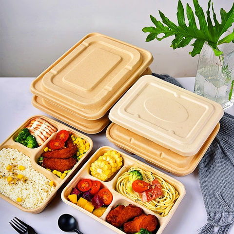 5 Compartment Plastic Bento Lunch To Go Box Disposable Food