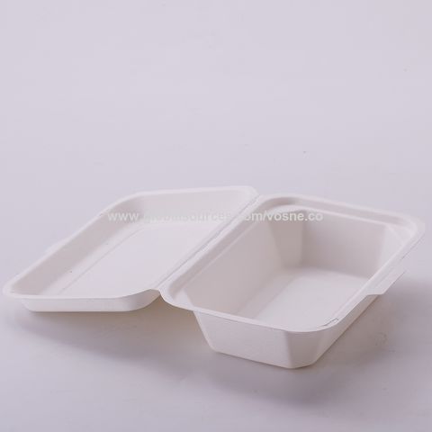 50PCS Disposable Biodegradable 8 Inch Hamburger Box,Bento Lunch