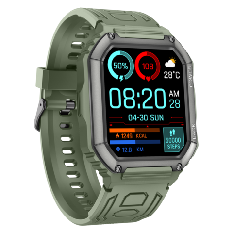 Montre Connectée avec Appel Bluetooth et SMS, 1.8 Smartwatch Sport Tactile  Watch Homme Femme pour Android iOS, Assistant Vocal/120 Modes/Tracker