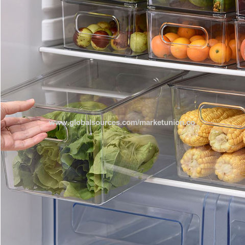 Plastic Kitchen Pantry Cabinet Refrigerator Storage Organizer Bin Holder  with Front Handle - China Plastic Storage Containers and Plastic Storage  price