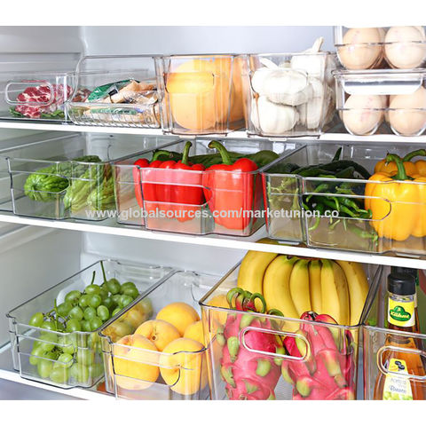 Buy Wholesale China Clear Fruit Food Jars Storage Box Vegatable Meat  Freezer Stackable Refrigerator Storage Box & Egg Organizer For Refrigerator  at USD 6.1