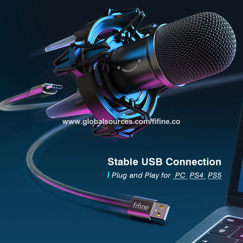  FIFINE Micrófono de estudio USB para PC, juegos