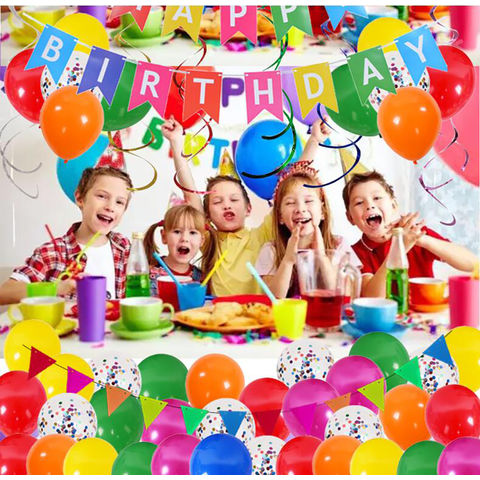 Decoraciones de Cumpleaños para niños Globos Banner Feliz Cumpleaños