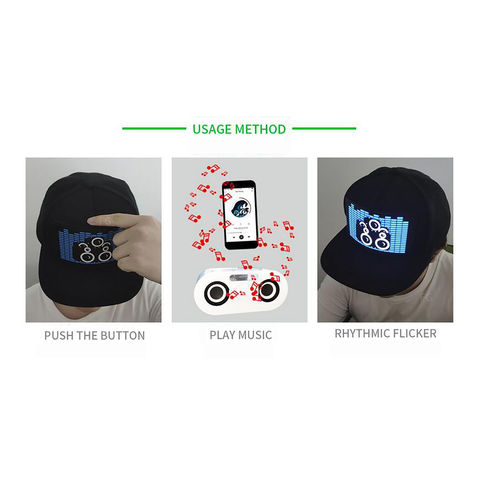 Casquette de baseball Led Led Fibre Optique Lumineux Casquettes de baseball  pour hommes et femmes