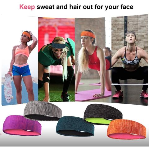 Mens Headband, Sports Headbands for Men and Women, Mens Sweatband for  Workout, Running, Hiking, Yoga, Basketball, Cycling, Elastic Sweat Wicking,  Non Slip, Helmet Friendly Hairband 