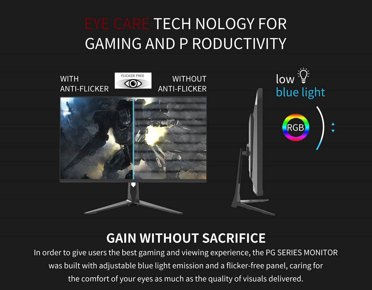 Buy Wholesale China Oem Odm 24.5 Inch Computer Monitor 360hz 1ms Response  Ips Lift Rotation Low Blue Light No Flash Screen Fhd Full Hd Gaming Monitor  & Gaming Monitor at USD 198