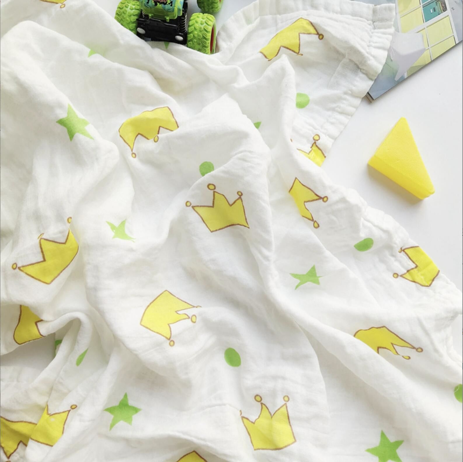 Animal Print Muslin Blanket - Reversible