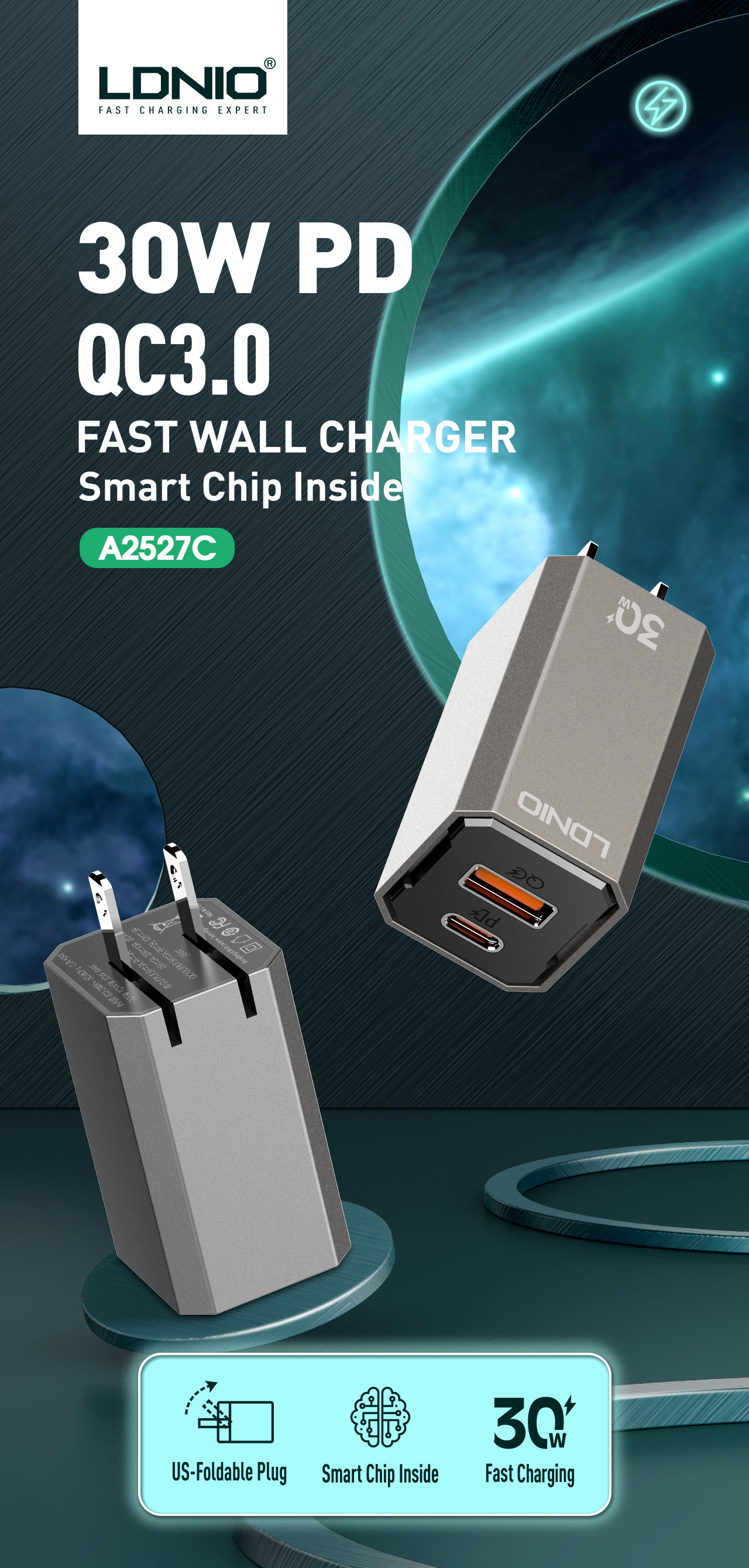 Achetez en gros Ldnio A4809c 100w Gan Super Fast Charing Chargeur